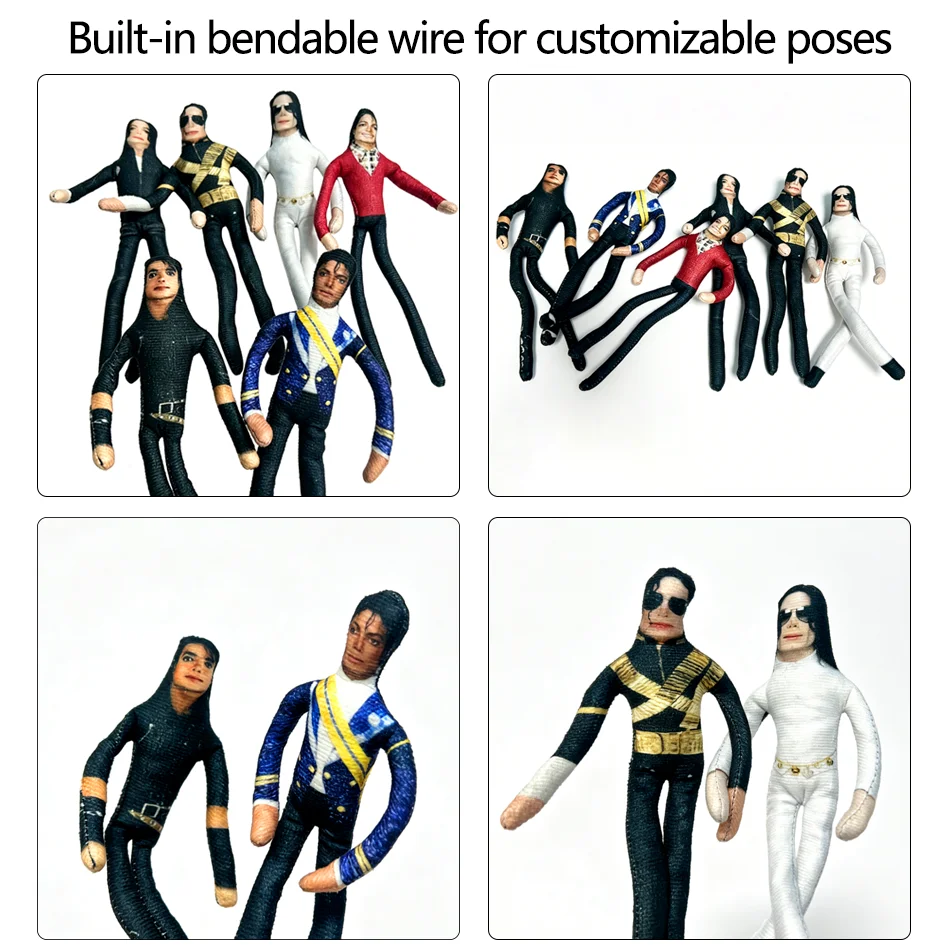 Hot Sale Michael Jackson Cosplay Prop Doll Plush Stuffed Figure Dolls Room Decoration Abstract Joint Mobility Props Gift view 5