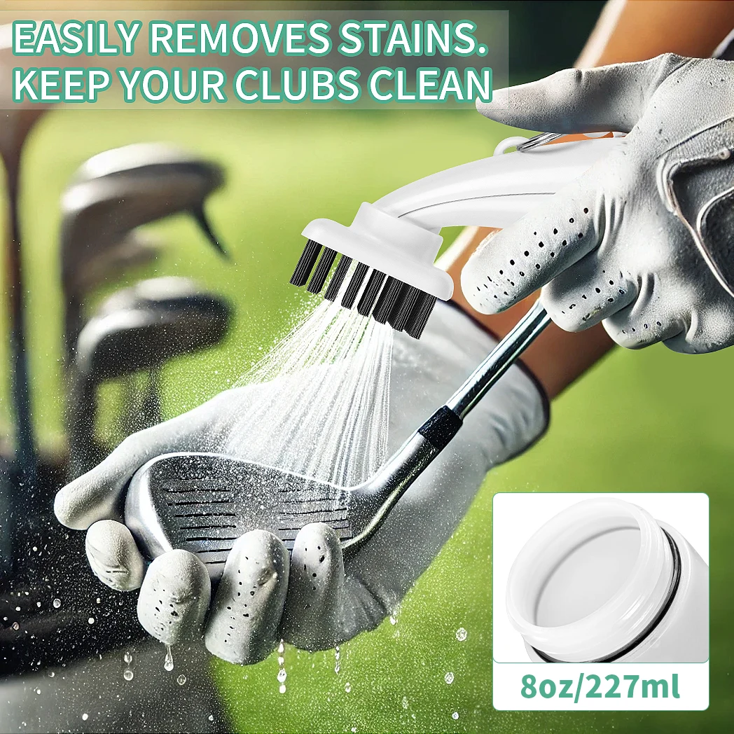 Caiton Pro Golf Club Brush– Durable Bristles, Button-Controlled Flow, 8Oz Large Capacity, Golf Cleaning Tool, Gift for Golfers