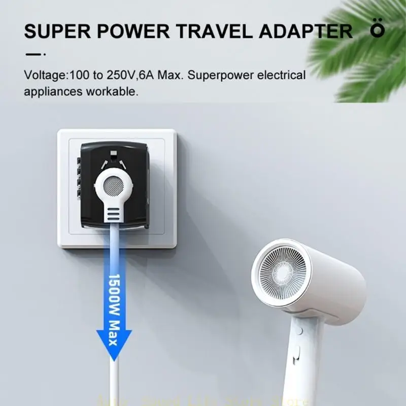 

02DA Wall All in Travel Plug International AC Plug for EU UK US More