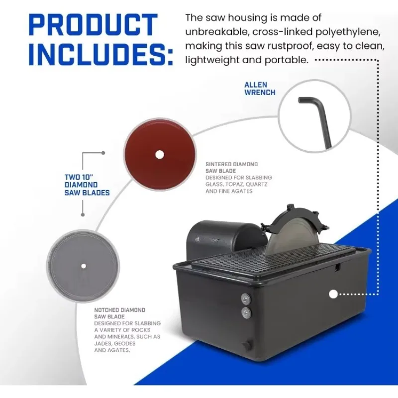منشار بلاطة معدات جواهري جديد مقاس 10 بوصات - منشار مبلل لقطع الحجر والصخور والزجاج وآلة لقطع الصخور L #4