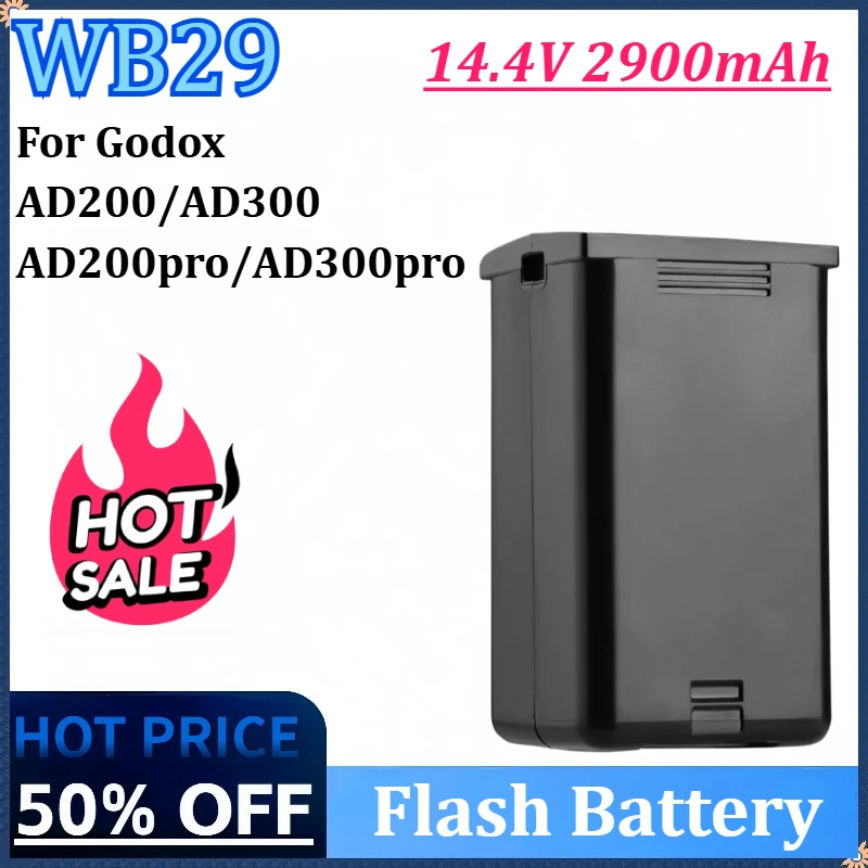 

New WB29 14.4V 2900mAh Li-ion Flash Battery for Godox Outdoor Pocket Flash AD200 AD200pro AD300pro Speedlite Flashgun Charging