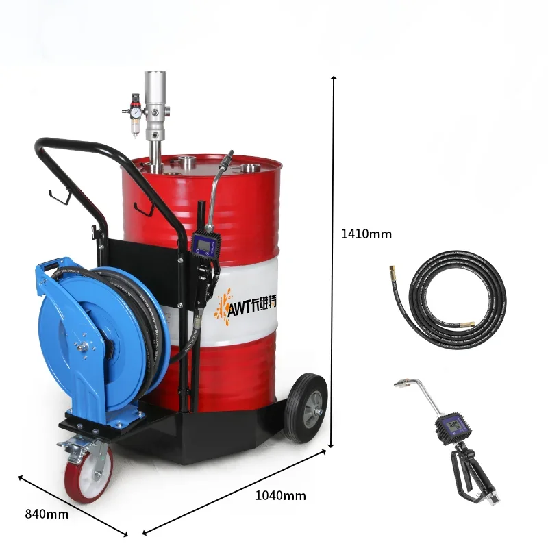 

Type A Pneumatic Engine Oil Pump Gear Pump Pneumatic Plunger Pump With 220L Bucket Cart 10M Reel And Metering Engine Oil