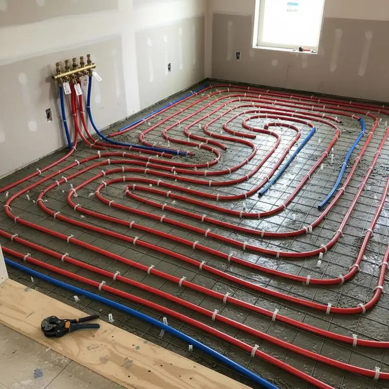 Oxygen-Barrier PEX Tubing 300Ft Red + 300Ft Blue 1/2 Inch Radiant Floor PEX Pipe Radiant Heat Floor Heating Plumbing Cold and Hot Water Tubing