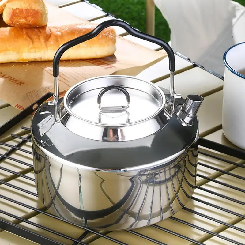 Camping Teapot Kettle Stainless Steel Boiling Water Camp Tea Pot 1.2L Capacity Lightweight Fast Heating For Travel Outdoor image 4