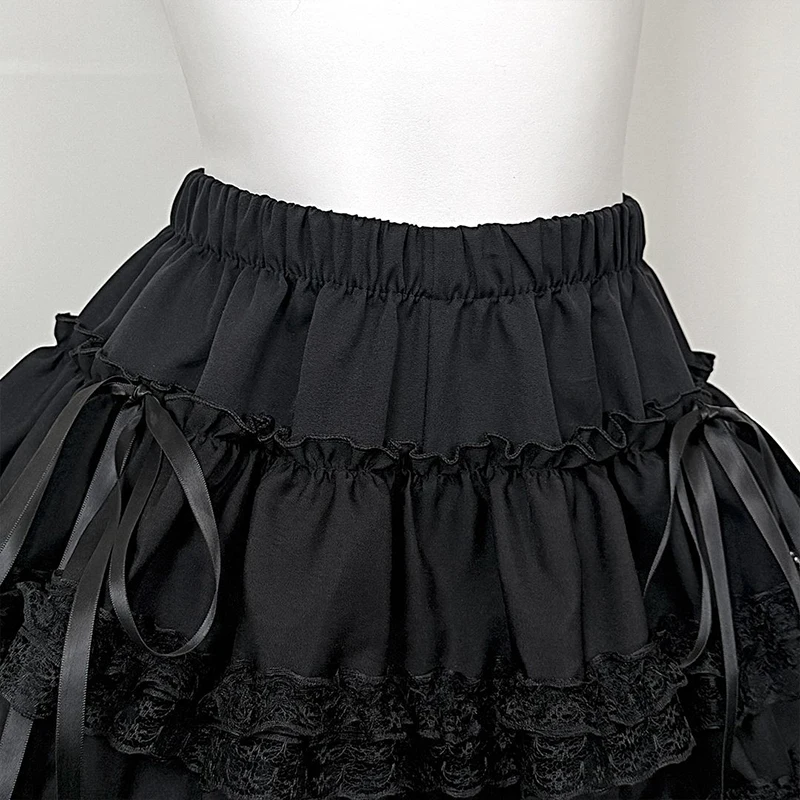 Korean Sexy Bow Mini Skirt Women Summer Preppy Lace Patchwork Hottie Cake Skirts High Waist Y2K Streetwear Casual Student Skirt
