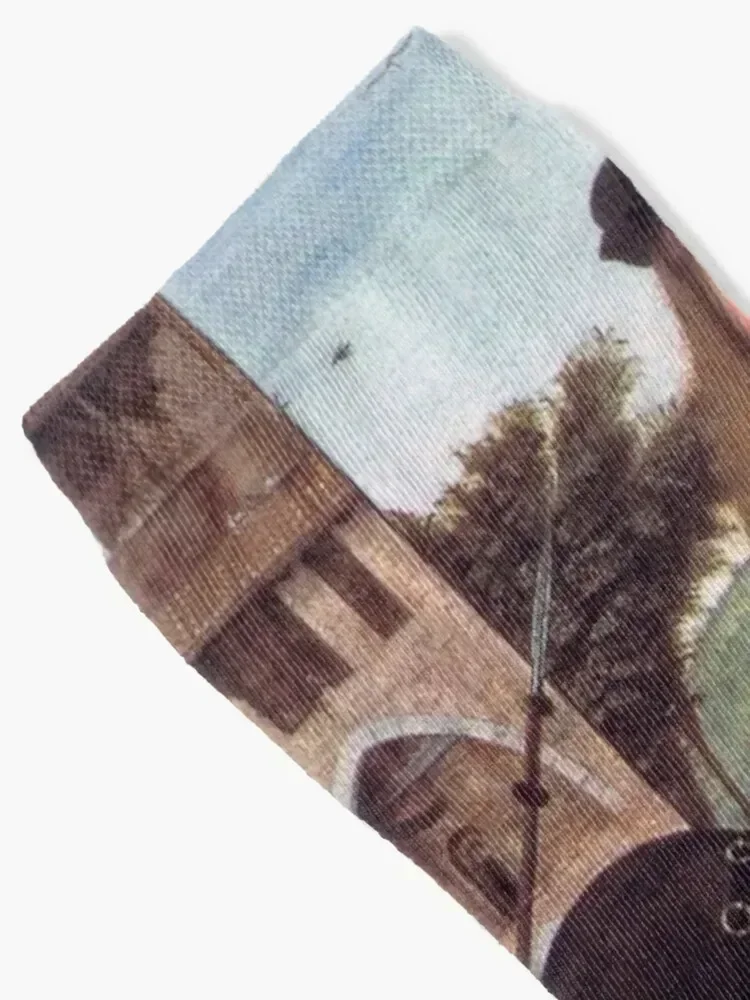 صورة لفارس القرون الوسطى من Vittore Carpaccio Socks مع جوارب فاخرة مطبوعة للفتيات والرجال