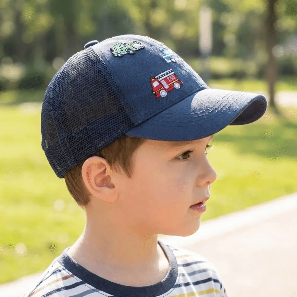 New Cartoon Vehicles Children's Baseball Caps Mesh Breathable Sun Hats Casual Toddler Peaked Caps Spring Summer
