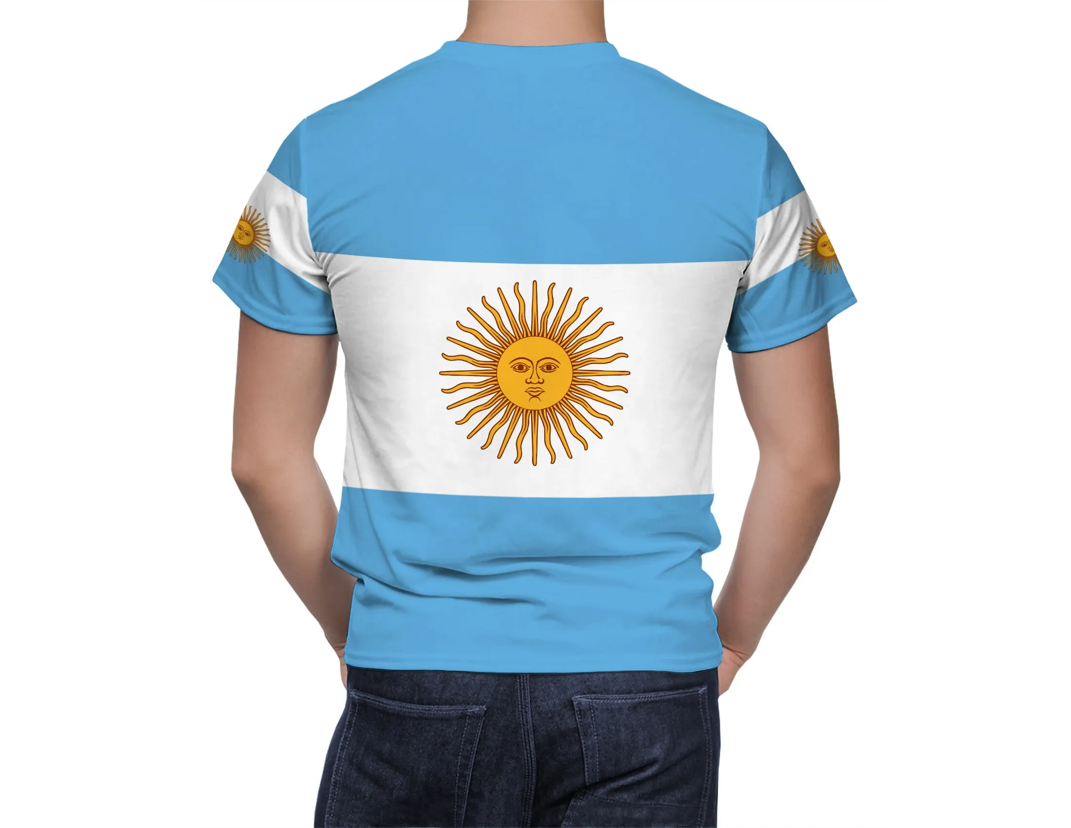 Men\'s Argentina T-Shirt Casual 3D Printed T Shirts for Men Short Sleeve Cool Tee Patriotic Shirt