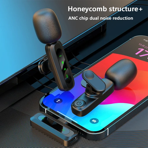 Imagen 2 del producto VIVO-micrófono Lavalier inalámbrico, portátil, reducción de ruido, grabación de Audio, tipo C, para iPhone15-17, Android, PC en vivo