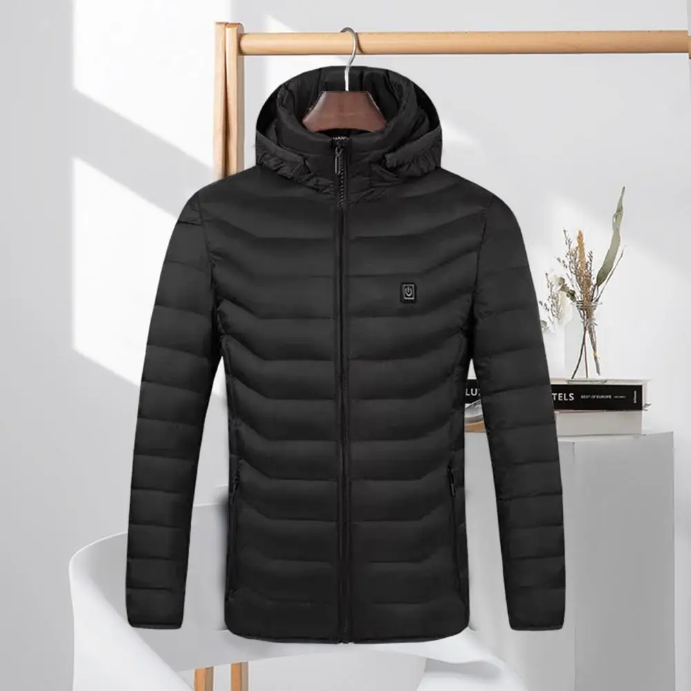 

Electric Coat Men Coat Hooded Jackets for Men Quick Heating Usb Rechargeable Washable Winter Coats with Adjustable Temperature