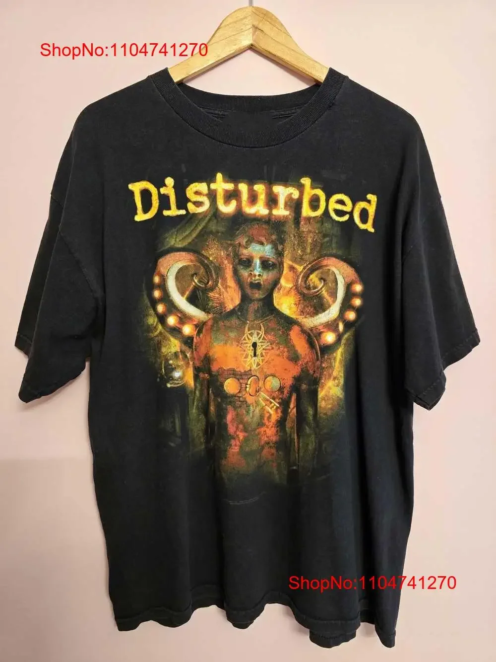 

Винтажная футболка Disturbed Band Album Music, хлопковая черная футболка всех размеров CS208, винтажная стираная дышащая удобная дизайнерская одежда