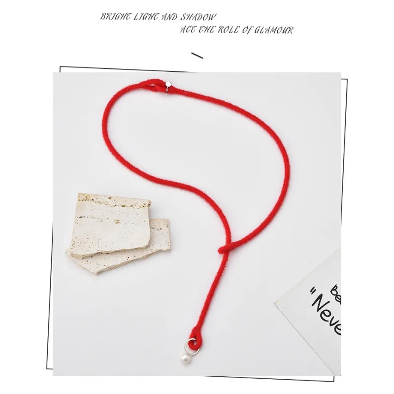 

Simple necklace pendants, high-end long necklaces for women, and niche handcrafted red string necklaces