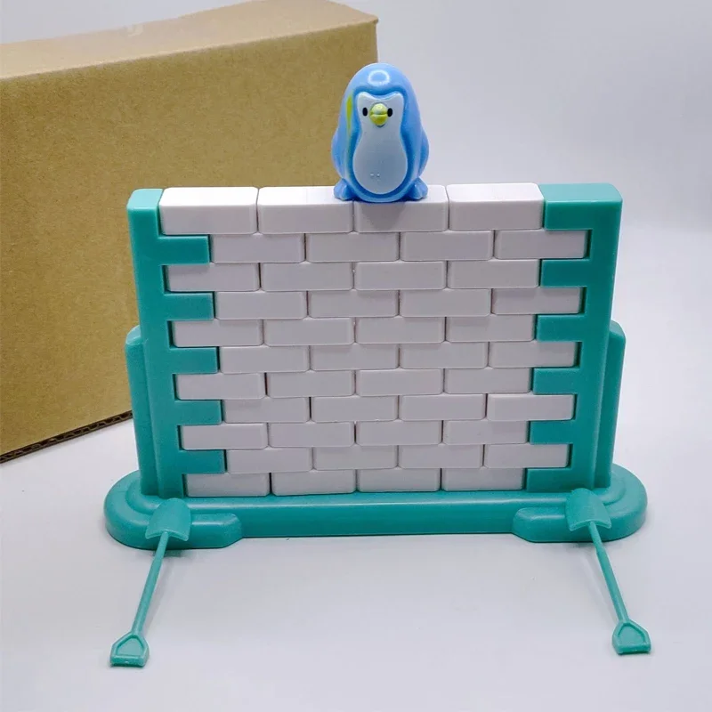 Penguin wall-breaking building blocks children educational thinking training toys parent-child two-person interactive fun games