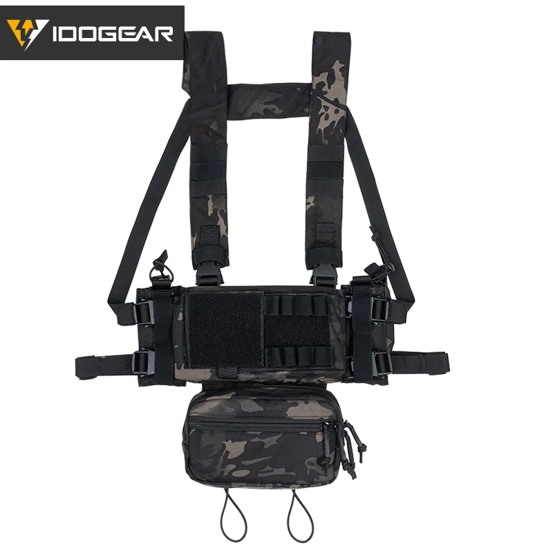 IDOGEAR MK3 Tactical Chest Rig Modular Lightweight Hunting Vest Full Set w/ 5.56 Mag Pouch Pantiball 3317