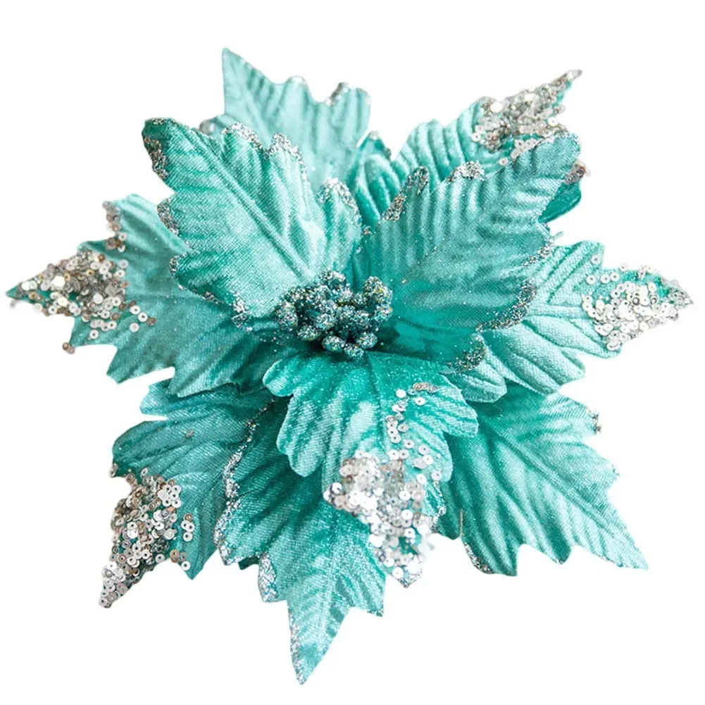 Künstliche Weihnachtsblume, Flanell-Weihnachtsblume, wunderschön gefertigt, einfach zu verwenden, exquisites Design, perfekte Größe