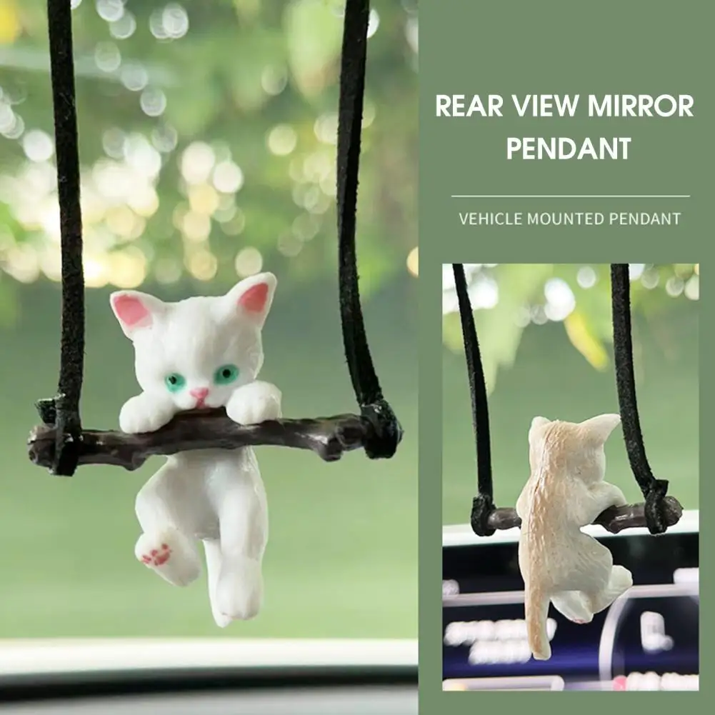 Stylish Hanging Widget  Strong Toughness Conspicuous Car Pendant  Interior Decor Branch Cat Swing Pendant