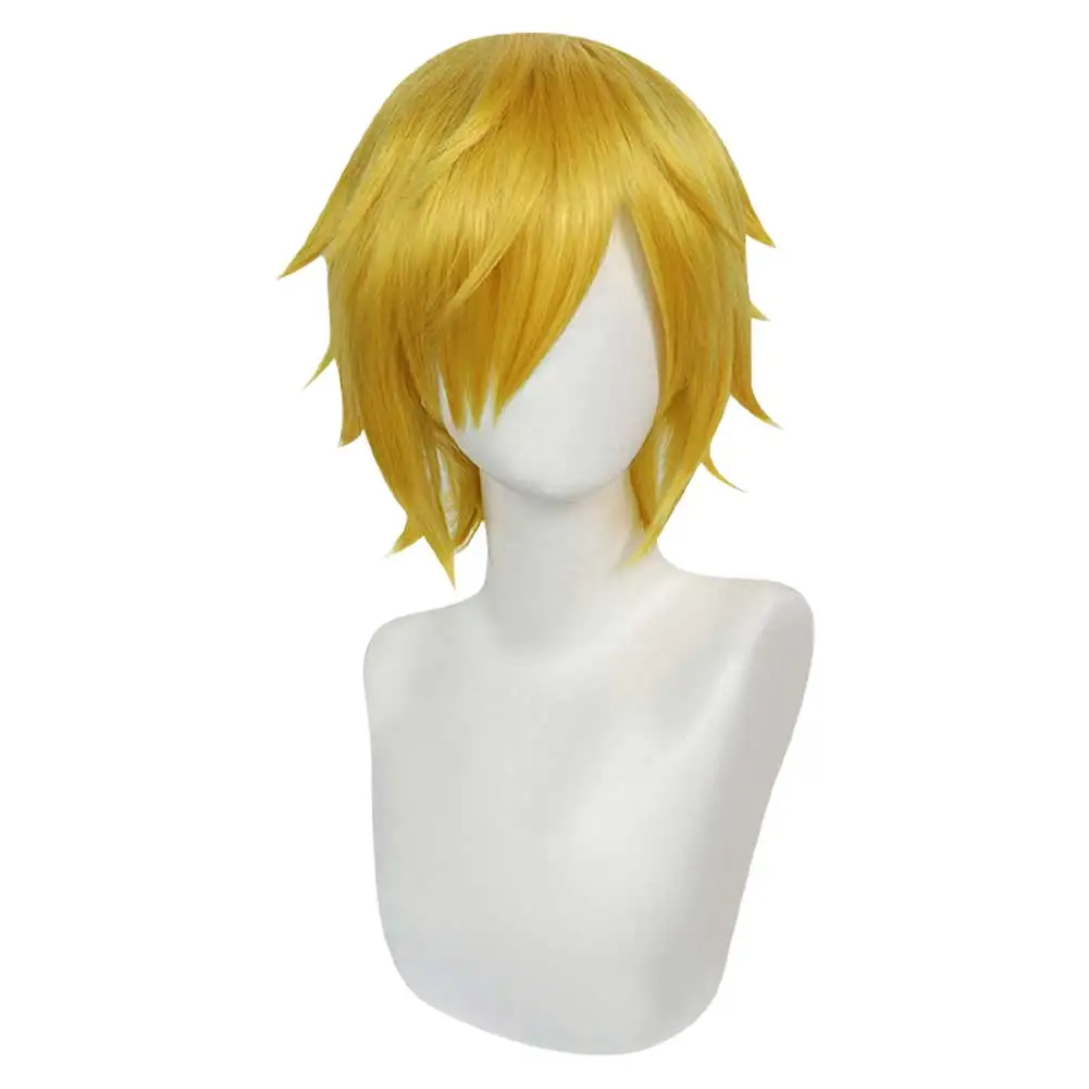 Anime Sanji Cosplay Wig Resistant Synthetic Hair for Men Adult Heat Carnival Halloween Carnival Party Gift Props