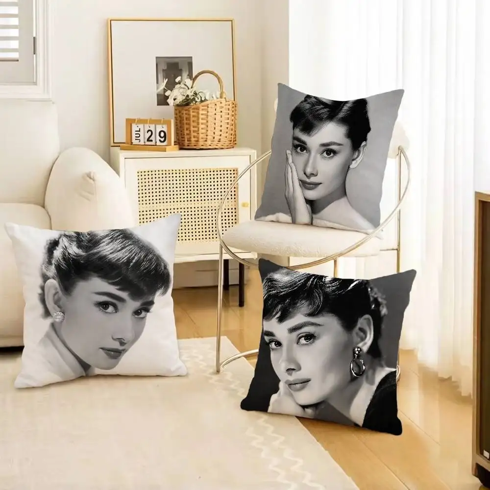 Beautful A-Audrey Hepburn Pillow Case Pattern Printed Pillowcase For Living Room Sofa Cushion Cover