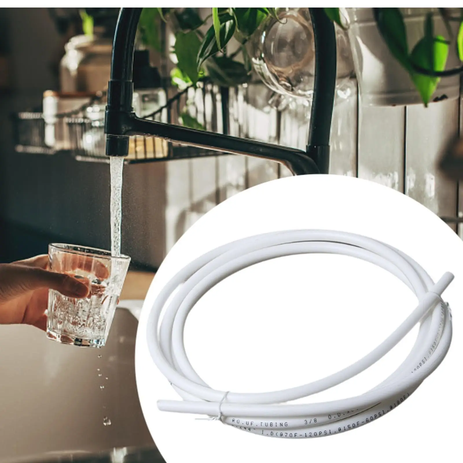 5 Meters Od 9.5mm PE Water Tubing White Polyethylene Material Lightweight Multipurpose for Misting Systems Water Pipe