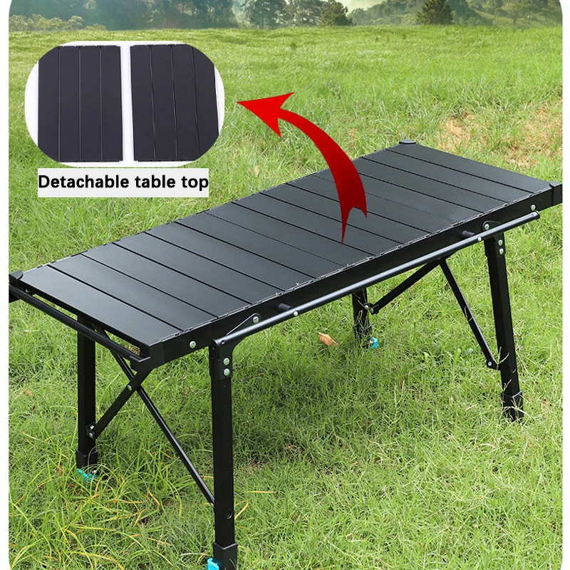 Table de réchaud de camping multifonctionnelle IGT, table de bureau en bois extensible, équipement de cuisine en plein air pliable et portable