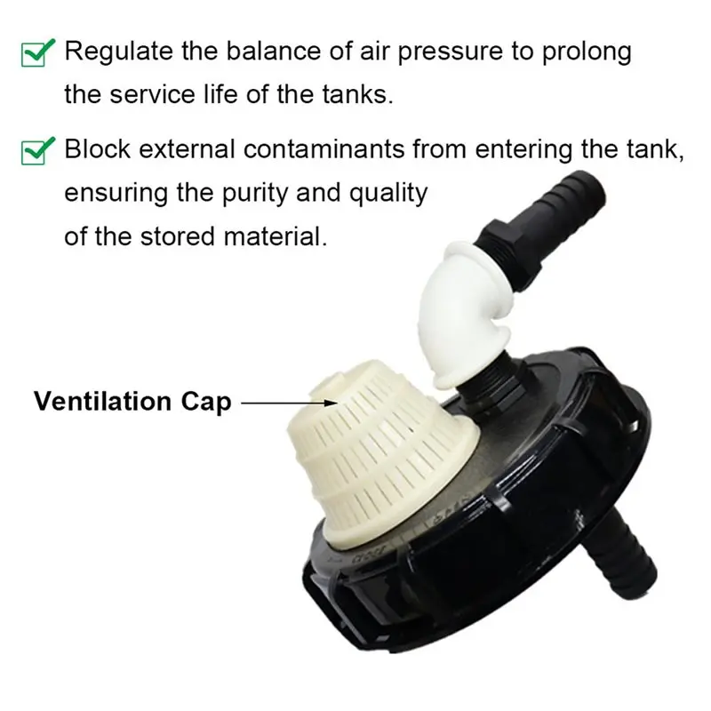 ABUI-Output IBC Tank Adapter Lid With Suction Set & Suction Tube Ventilation For Pump Water Tight