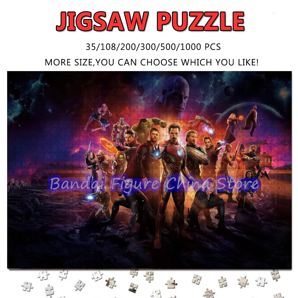 

Disney Superhero Characters Jigsaw Puzzle 108/200/300/500/1000/1500 Pieces Print Puzzle Educational Stress Relief Toys Gifts