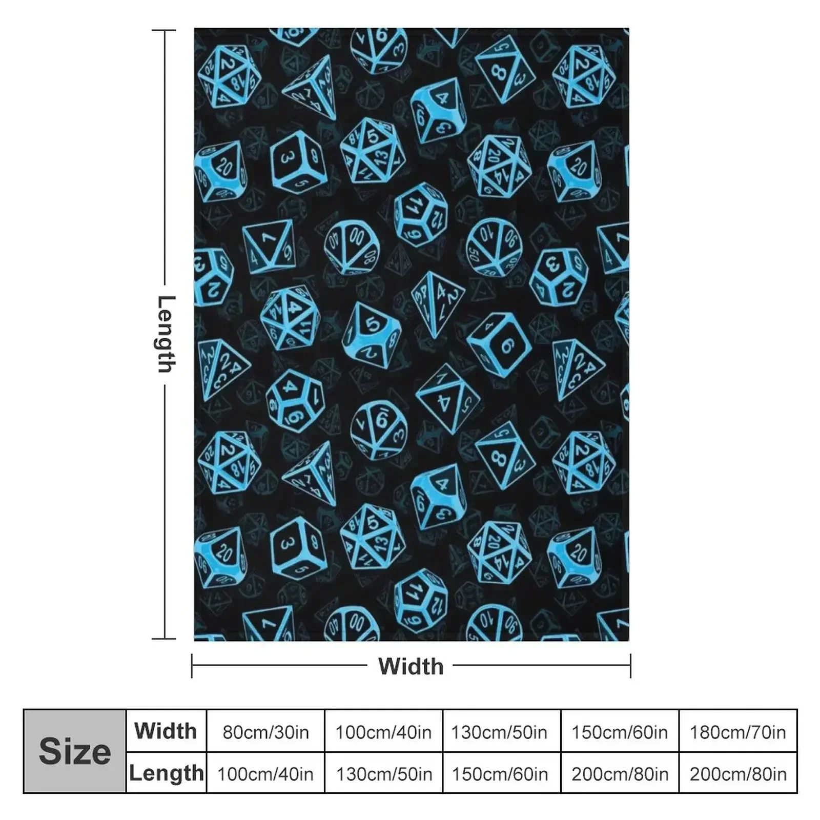 D20 Dice Set Pattern (Blue) Throw Blanket Beach Winter beds Vintage Sofas Blankets