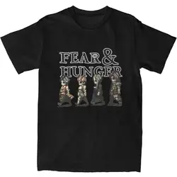 Oversized T Shirt FEAR AND HUNGER 100 Cotton T-Shirts Fashion Tshirt for Male Summer Y2K Funny Design Short Sleeve Tops