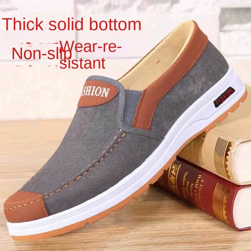 

TAFN Spring cloth shoes, breathable canvas shoes, men's anti slip and wear-resistant work shoes, cow tendon sole casual shoes