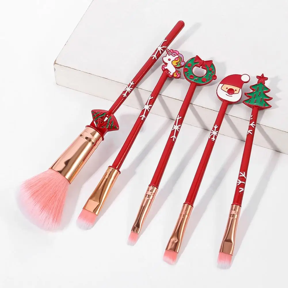 Dreamy Beautiful Brush Set Festive Christmas Makeup Brushes Set Durable Metal Handle Xmas Design 5pcs/6pcs Cosmetic for A