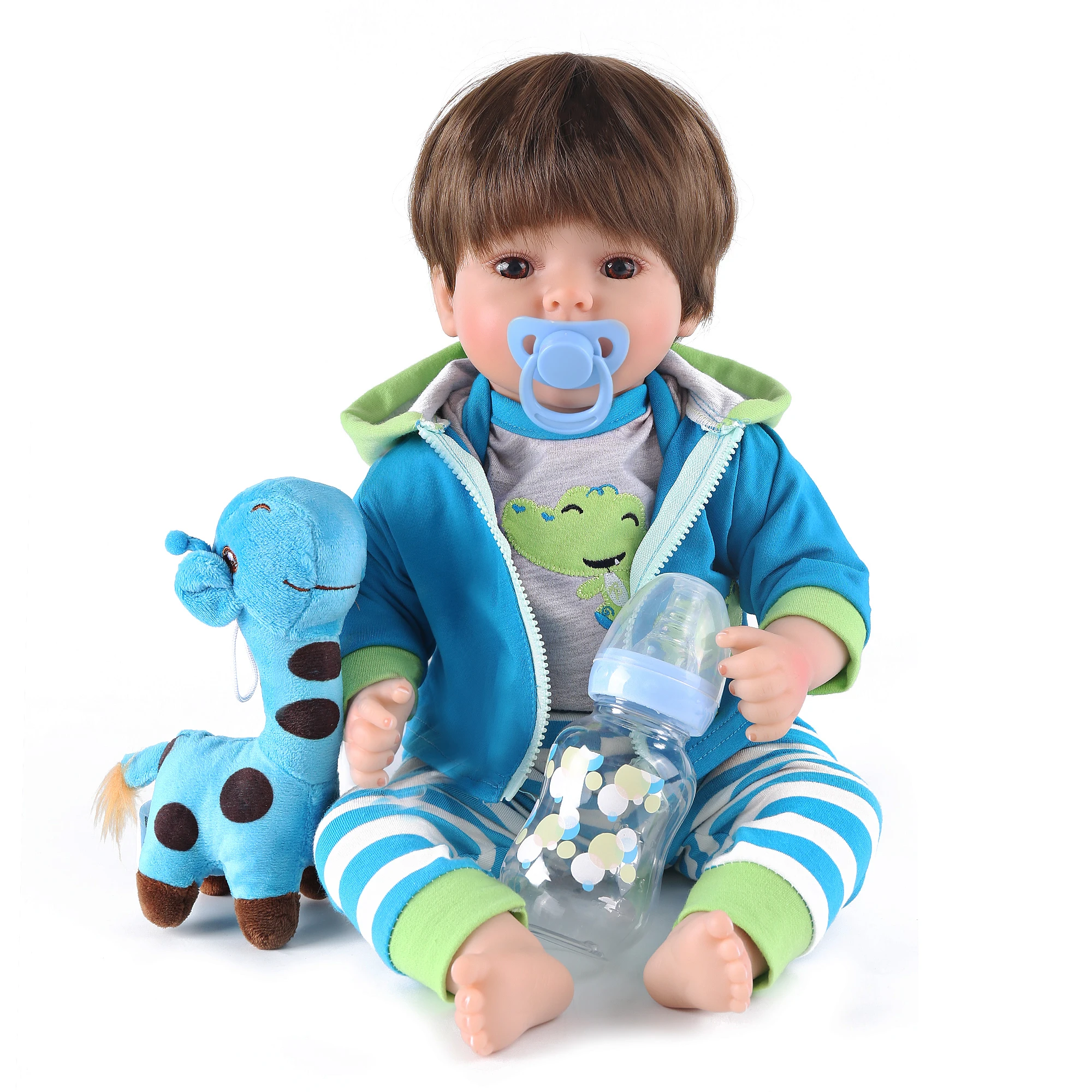 ตุ๊กตาเด็กทารกเหมือนจริง น้ำหนักเท่าเด็กจริง ตุ๊กตาเด็กผู้ชาย 18 นิ้ว ตุ๊กตาเด็กวัยเตาะแตะ ตัวนุ่ม ของเล่น ชุดของขวัญยีราฟ