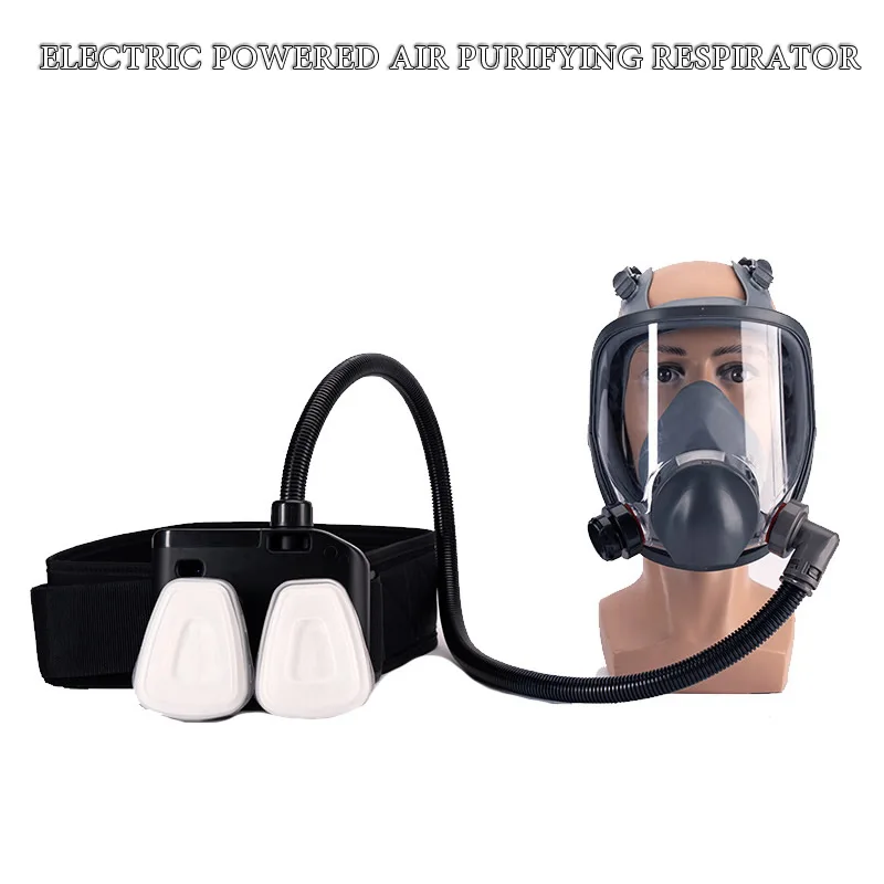 Powered Air Purifying Full Face Mask 6800, Dual Filters, for Industrial Spraying