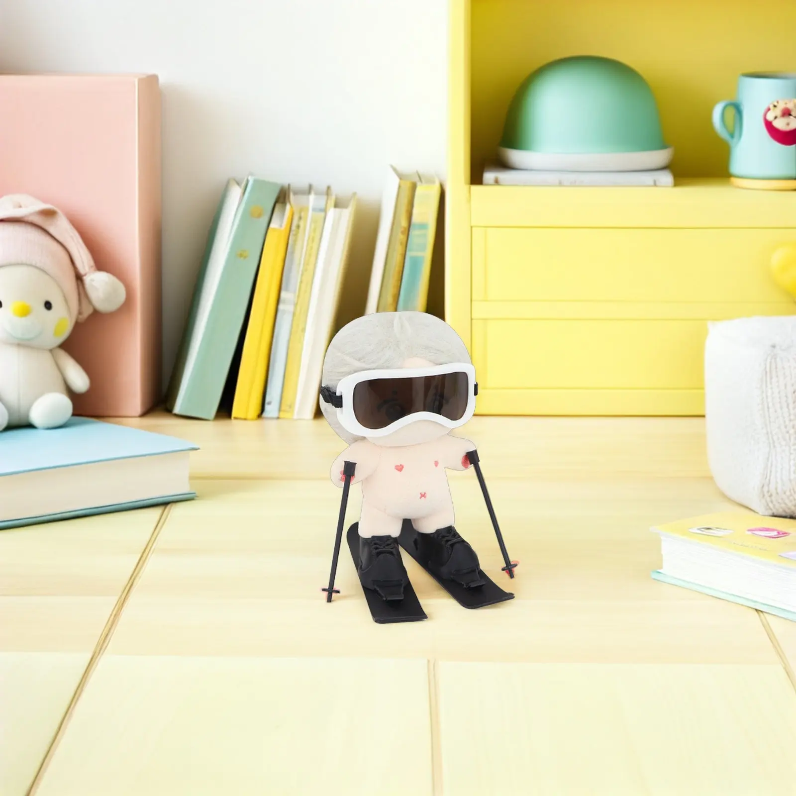 

1 set 1 Gear For 3.94" Mini Snowboard Gear Set Ski Goggles Poles Snowboard Play Winter Set Ski Accessories Collection