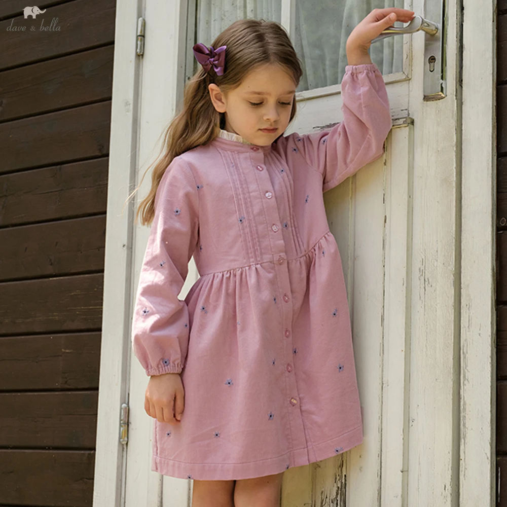 

Dave Bella Girls Long Sleeve Princess Dress Spring Autumn Cotton Floral Print Dress Children Party Outdoor Clothes DK3241788