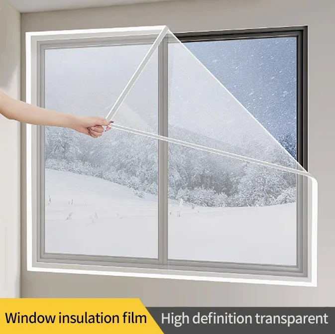 Windproof insulation film,fully enclosed in winter,thickened for warmth,transparent curtain self-adhesive screen window door