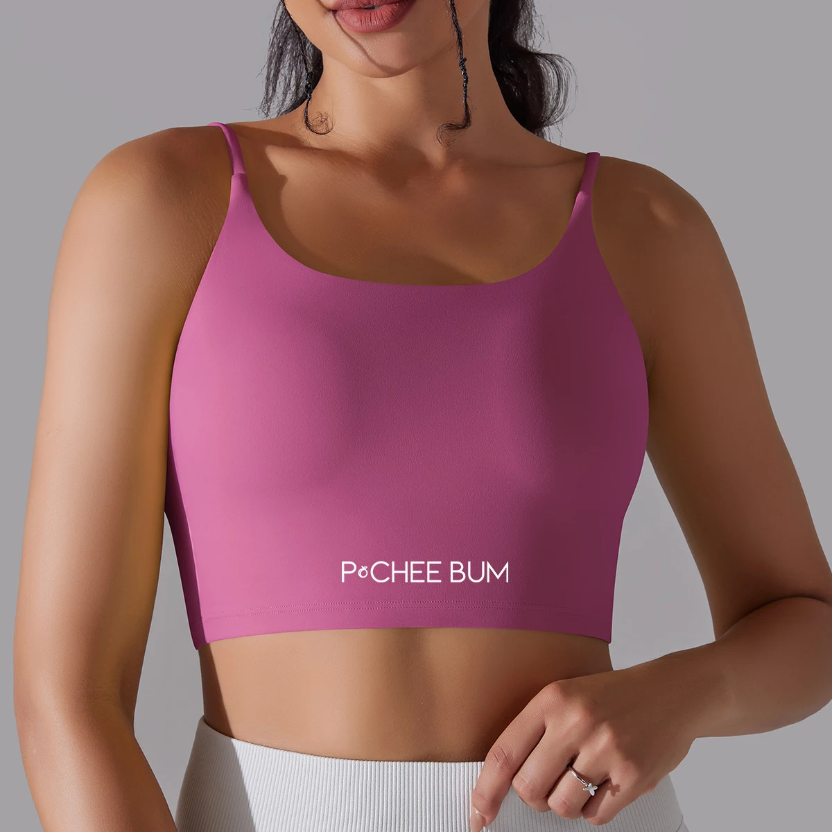 Pchee Bum Buttery Soft Yoga Bra Women Solid Color Sports Underwear Sexy Back Breathable Workout Fitness Crop Top Gym Wear