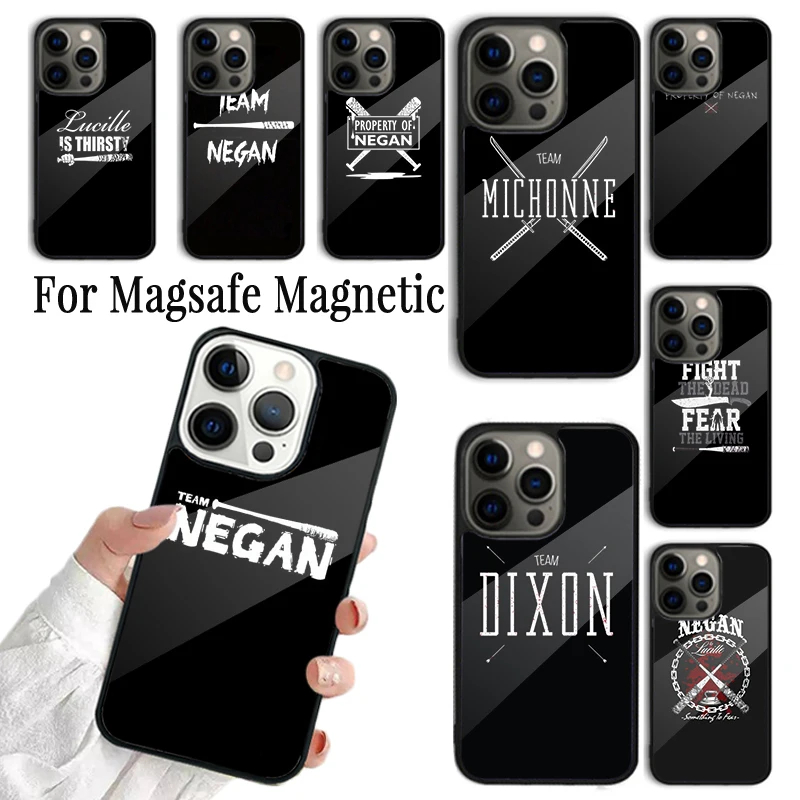 Coque Phone Case For iPhone 16 15 14 13 12 11 Pro Max Plus Magsafe Magnetic Wireless Charging Cover Negan Walking Dead Poster