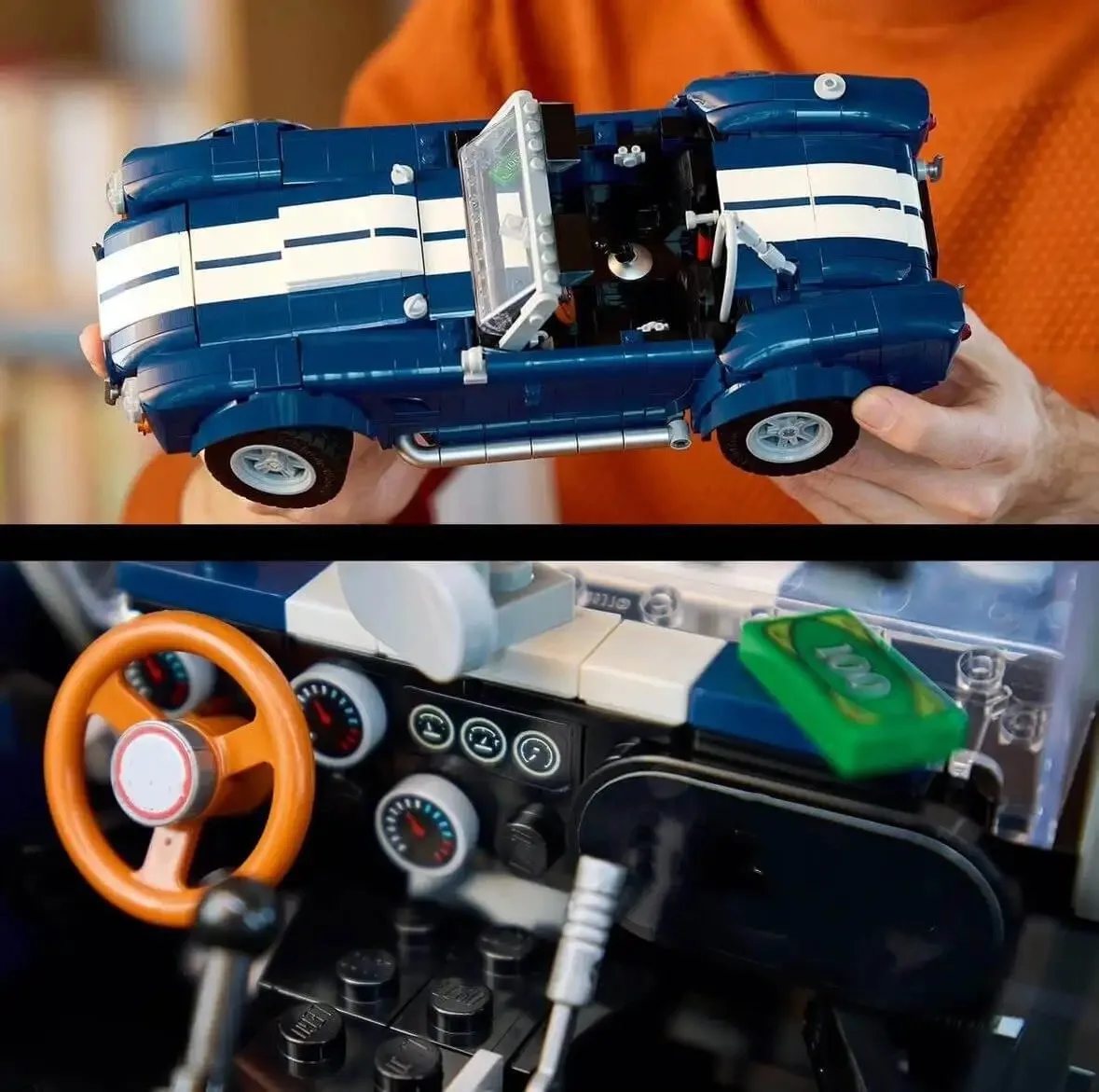 2025 novos blocos de construção de carro técnica cobra 1241 peças (compatível 10357)-kit de modelo de supercarro diy, brinquedos de exibição colecionáveis para bo