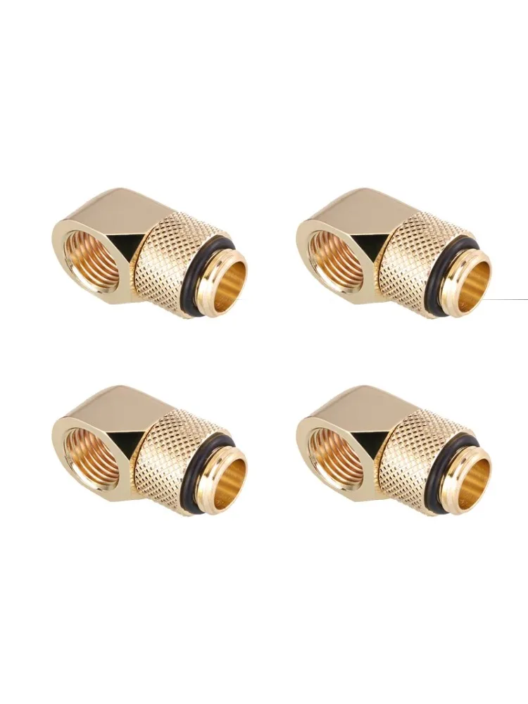 BYKSKI G1/4'' – złączka obrotowa pod kątem 90 stopni, adapter do chłodzenia wodą, miedziany łącznik, praktyczne elementy do systemów chłodzenia wodą, kolor czarny. — zdjęcie produktu 7
