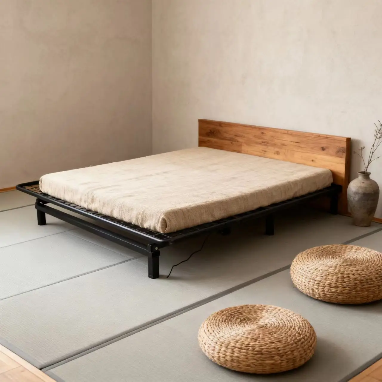 Factory Customization Black Metal Iron Intelligent Lifting Bed Base Modern Bedroom Furniture Smart Electric Adjustable Bed Frame
