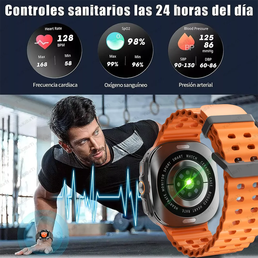 2025 New Watch 7 Ultra Smart Watch Men 3D Display Sport SmartWatch GPS NFC Compass Blood oxygen Smartwatch Women For Android IOS