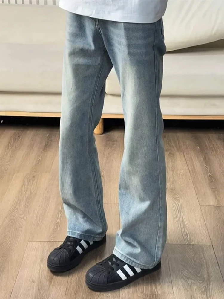 

Мужские джинсы American Sle Flared: прямые брюки в стиле High Street Cleanfit с эффектом удлинения ног, средняя посадка