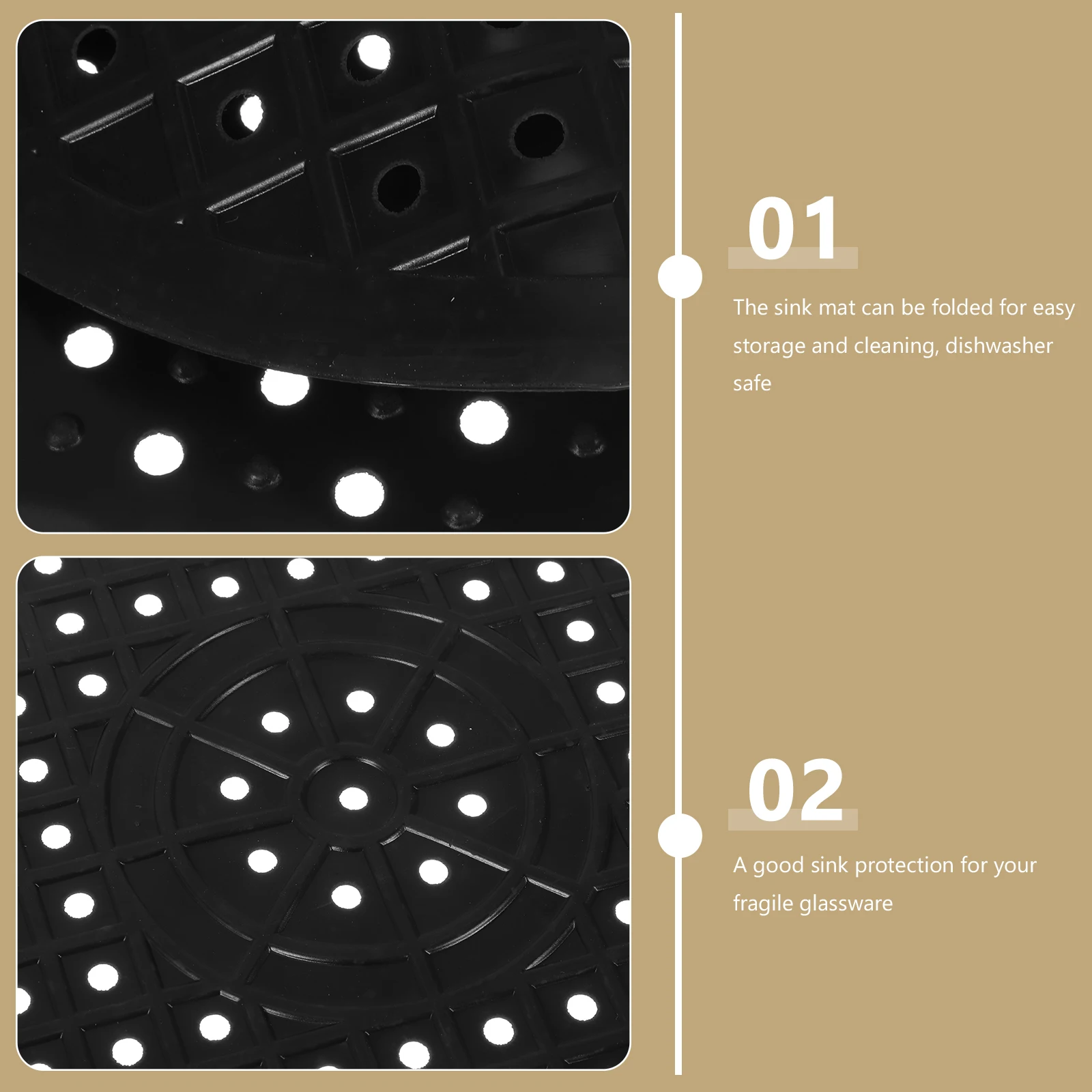 

2pcs Drain Set Protector Rubber Dish Hollow Design Foldable Dishwasher Safe For Bottom Of Drying Rack Pad Protector