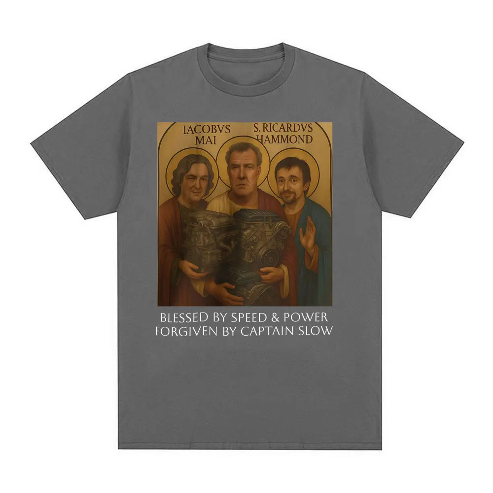 Gear Holy Trinity T-shirt Jeremy Clarkson Hammond May Tribute T Shirts The Grand Speed Power Church Funny Car Enthusiast Clothes