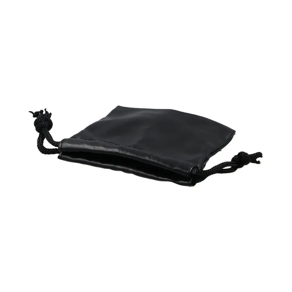 

Durable PU Leather Headphone Bags Black Draw String Bag Earphone Cable Pouch Dust-proof Drawstring Bag Game Controller