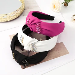 Black Rose Red Hair Bands Girls Women Fashion Headbands Hair Hoops Wide Rhinestone Design Hairbands Headband Hair Accessories