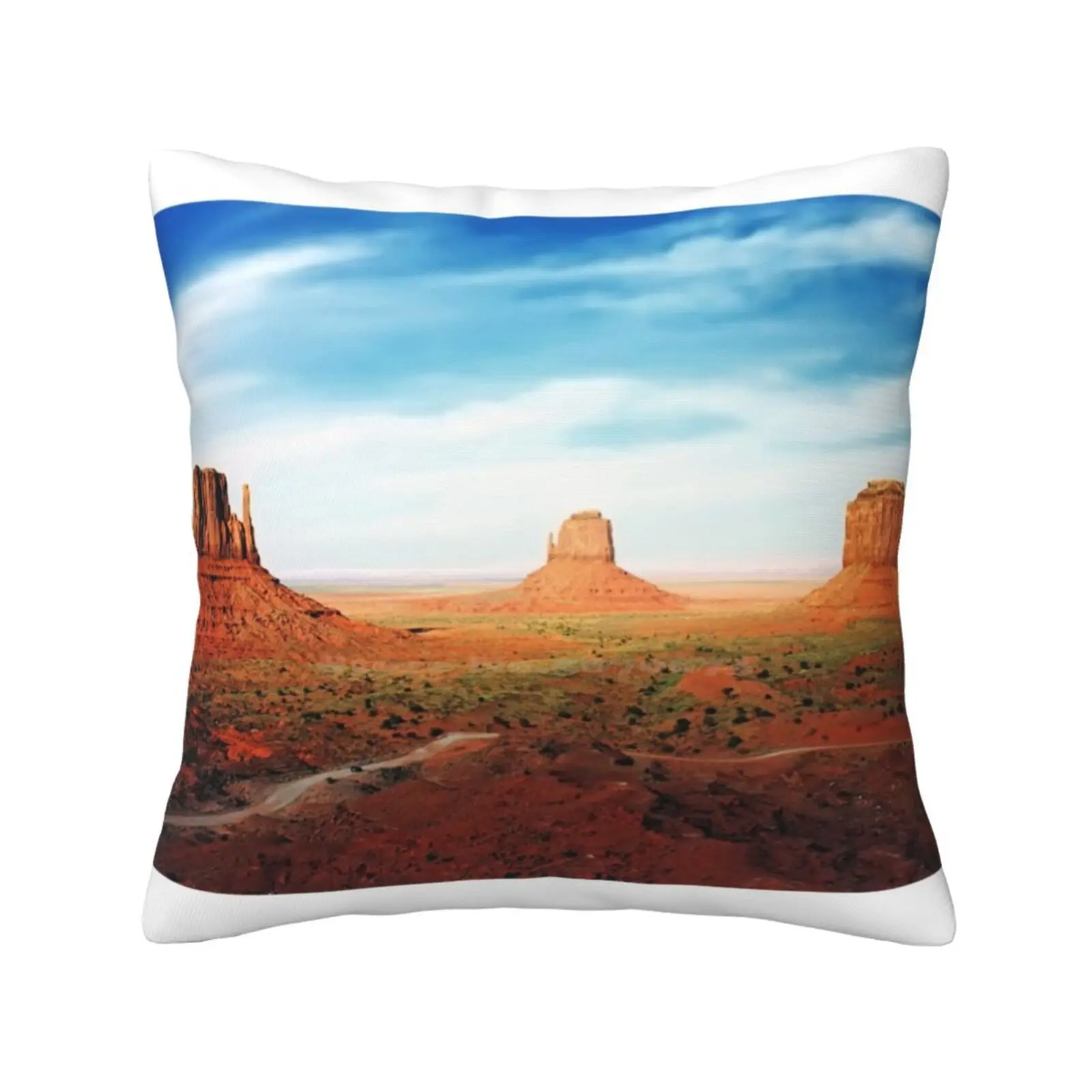 West Mitten East Mitten And Merrick Butte Pillow Cover Hug Pillowcase Scenery Arizona Monument Valley Southwest Landscape