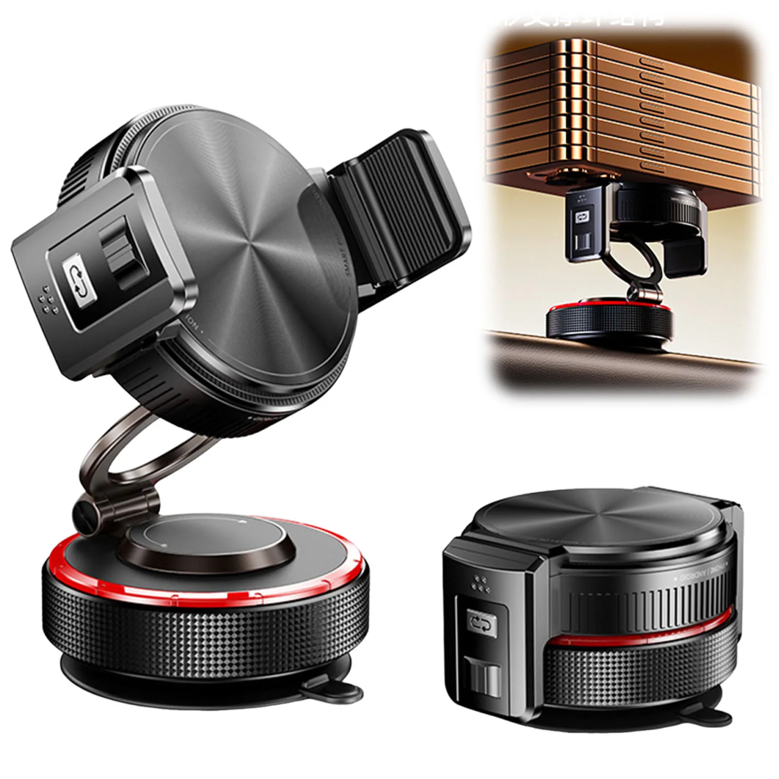 

Magnetic Car Phone Mount 360 Rotation Vacuum Suction Phone Holder Adjustable Car Navigation Holder for IPhone & All Phones