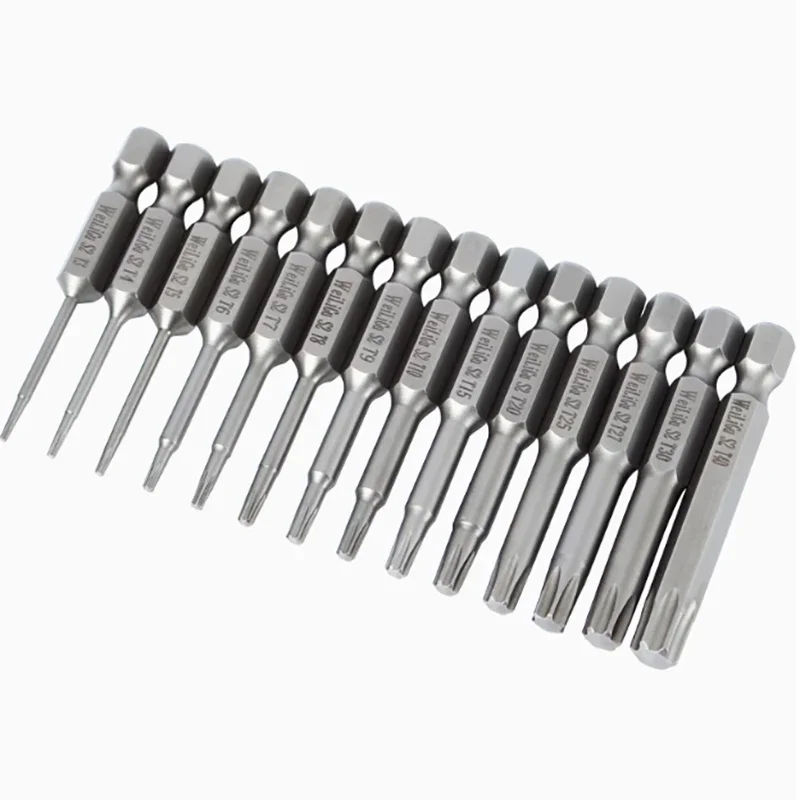 1Pcs Solid Plum Blossom Electric Screwdriver Screwdriver Head 100mm 150mm Long Hexagonal Handle Wrench T8 T10 T20 T30 T40