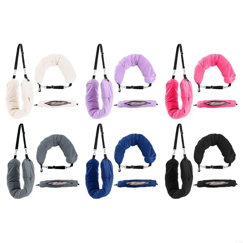 Q0KA Travel Neck Pillow Stuffable Neck Pillow Fillable Travel Pillow Storage Bag